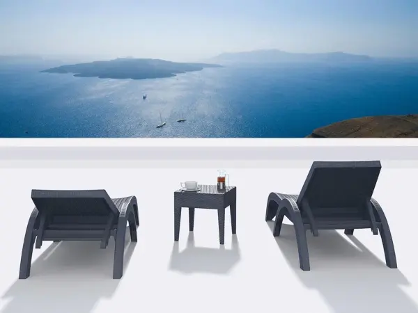 Пластиковое кресло шезлонг Siesta GS 1009, anthracite черное 187 x 73 x 44 см