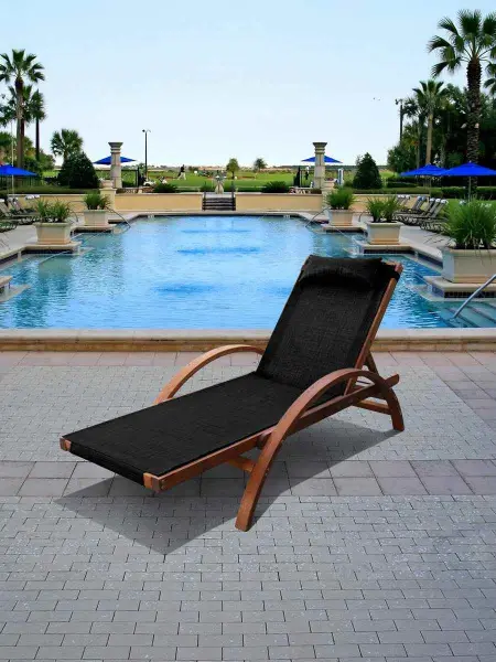 Шезлонг-лежак "Malta" AFM-512A Black 198х82x76 см. 