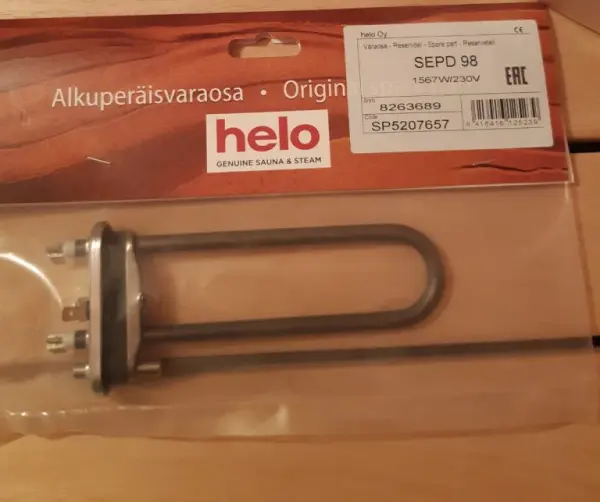 ТЭН для парогенератора Helo SEPD 98, 1567 Вт, HNS/HSX/HST/HLS, SP5207657