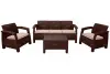 Пластиковая плетеная мебель Tweet Terrace Set Max, темно коричневый - 2 кресла, столик и диван