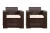 Комплект пластиковой мебели под ротанг B:Rattan Premium Set, темно коричневый цвет - диван, 2 кресла и столик