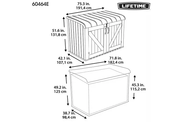 Пластиковый шкаф для улицы LifeTime 2123L, 60464Е