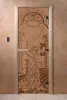 Дверь для сауны DoorWood Жар-птица, 700мм х 1700мм, без порога, бронза матовая, коробка ольха