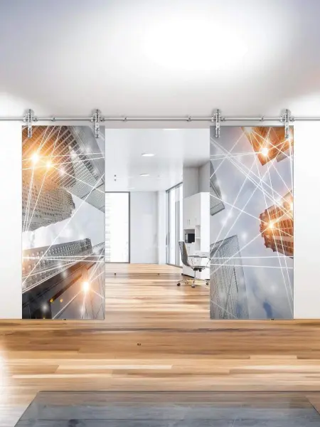 Дверь стеклянная межкомнатная раздвижная MaybahGlass Premium BDH, 1600х2000, фотопечать