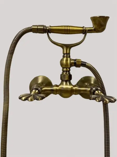 Смеситель латунный с лейкой для хамама Веер, цвет бронза, 051/148