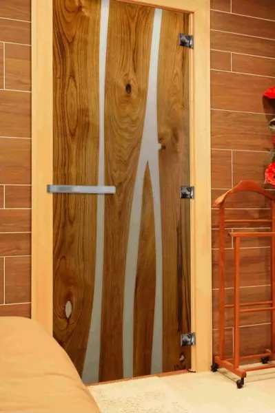 Дверь для сауны DoorWood с фотопечатью СЛЭБ-13, 700мм х 1900мм, без порога, коробка ольха
