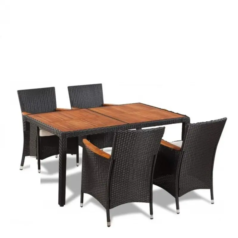 Обеденный комплект мебели из искусственного ротанга AFM-460 150x90 см Brown (4 стула и стол) коричневого цвета