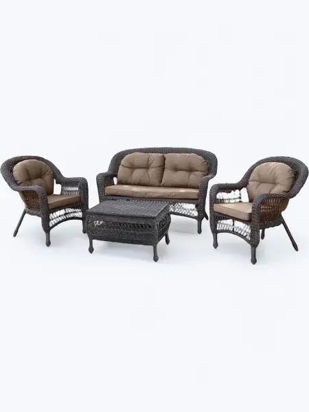 Комплект садовой мебели из искусственного ротанга LV520BB Вrown/Beige