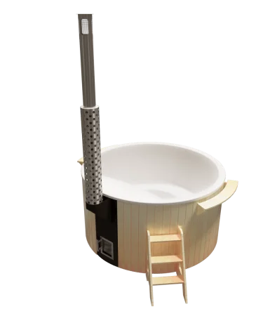 Купель с подогревом (Фурако) композитная круглая PolarSpa KFE220S D=2,2 H=1,1 (сосна натуральная)