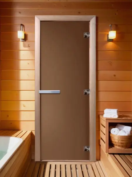 Дверь DoorWood бронза матовая для бани, 700 х 1900 мм, без порога, коробка ольхa