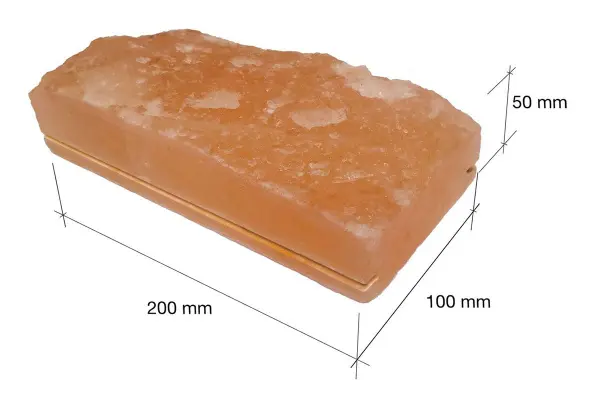 Соляной кирпич 200*100*50 мм натуральный, не торцованный, с пропилом (Гималайская соль)