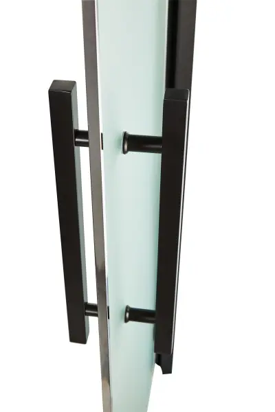 Дверь для турецкой парной GRANDIS GS 7x20 (680мм х 1990мм), черный профиль, стекло сатин