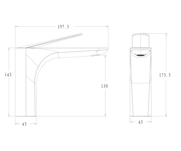 Смеситель для раковины АЙКОН, цвет черный, 2040CB
