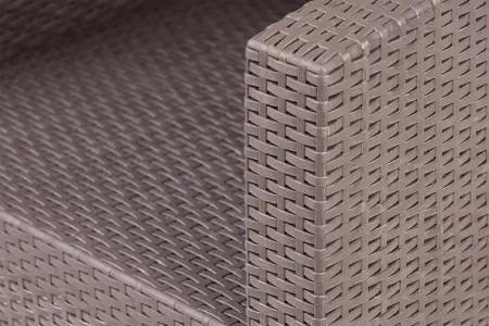 Комплект пластиковой мебели под ротанг для активного отдыха дома B:Rattan Arizona 4 Set, коричневый - 2х местный диван, столик и 2 кресла