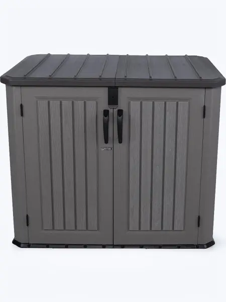 Пластиковый шкаф для улицы LifeTime Wood Look 1380L, Grey 60350