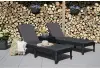 Складной садовый шезлонг Allibert Jaipur Sun lounger, brown коричневый 188 x 58 x 29 см