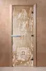 Дверь для сауны DoorWood Горячий пар, 600мм х 1900мм, без порога, прозрачная, коробка ольха