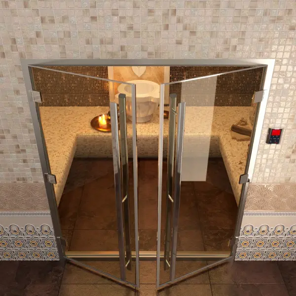 Дверь для турецкой парной DoorWood Prestige 1310мм х 1890мм, стекло прозрачное