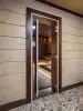 Дверь для сауны DoorWood Престиж, 700мм х 2100мм, с порогом, бронза, коробка ольха