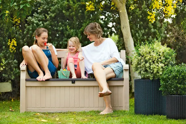 Скамья-сундук Keter Eden garden bench, beige 265L