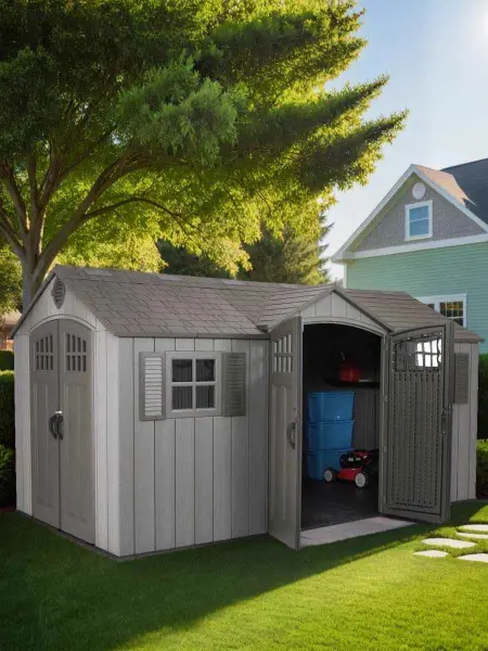 Сарай пластиковый LifeTime WoodLook 458х244 см, 60318