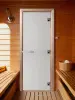 Стеклянная дверь DoorWood для бани, 700 х 1900 мм, без порога, сатин, коробка ольхa