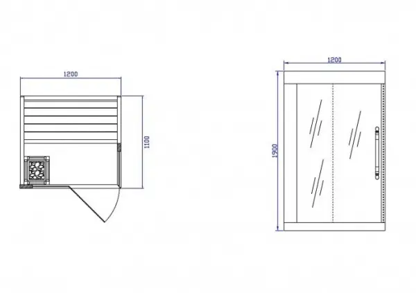 Сауна Sunrans SR1D003 1000х1050х1900, ольха