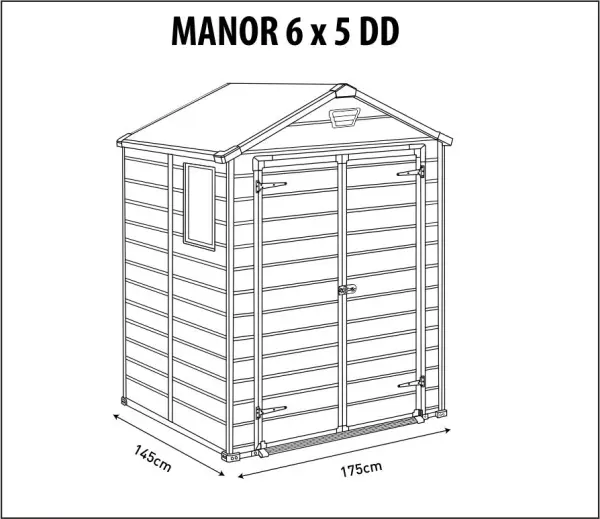 Сарай пластиковый Keter Manor 6x5' ft DD TWF, серый