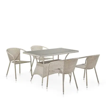 Комплект садовой мебели из искусственного ротанга T198D/Y137C-W85 Latte 4Pcs