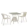 Комплект мебели из искусственного ротанга Афина цвет латте T706/Y137C-W85 Latte (2 кресла + квадратный столик)