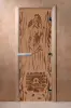 Дверь для сауны DoorWood Горячий пар, 700мм х 1700мм, без порога, бронза матовая, коробка ольха