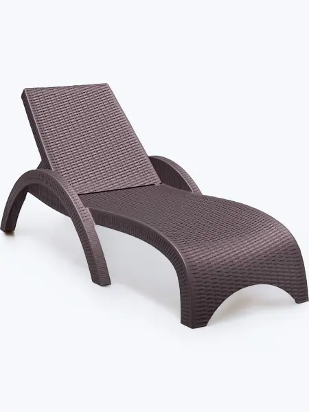 Пластиковое кресло шезлонг Siesta GS 1009, brown коричневыйЮ 187 x 73 x 44 см