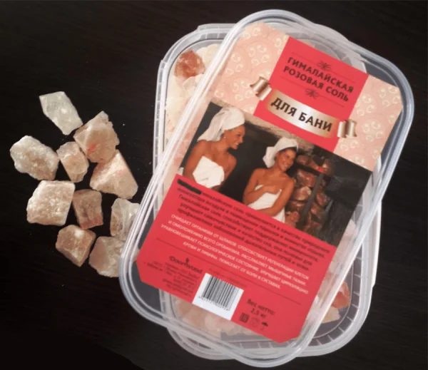 Гималайская кусковая розовая соль для аромотерапии в бане или сауне, 2 кг