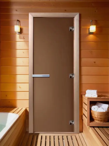Дверь DoorWood бронза матовая для бани, 700 х 1900 мм, без порога, коробка ольхa