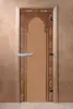 Дверь для сауны DoorWood Восточная Арка, 800мм х 1900мм, без порога, бронза матовая, коробка ольха