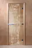 Дверь для сауны DoorWood Весна цветы, 700мм х 1900мм, без порога, прозрачная, коробка ольха