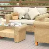 Комплект плетеной мебели из искусственного ротанга AFM-4018A Beige - 2 кресла, столик и диван