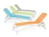 Пластиковый пляжный шезлонг Nardi Atlantico, white/blue, белый и голубой 204 x 70 x 35 см
