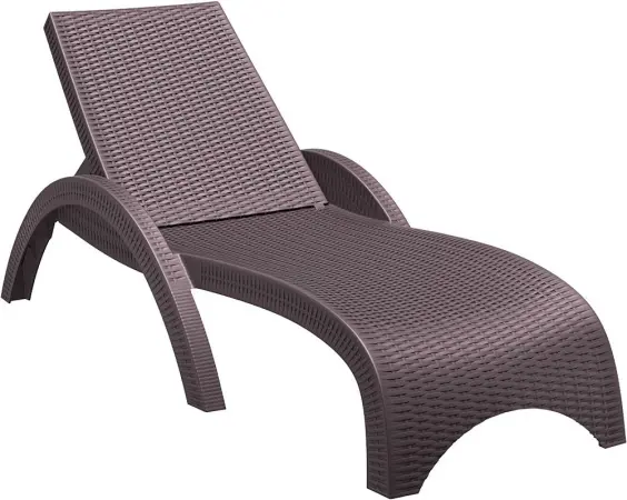 Пластиковое кресло шезлонг Siesta GS 1009, brown коричневыйЮ 187 x 73 x 44 см