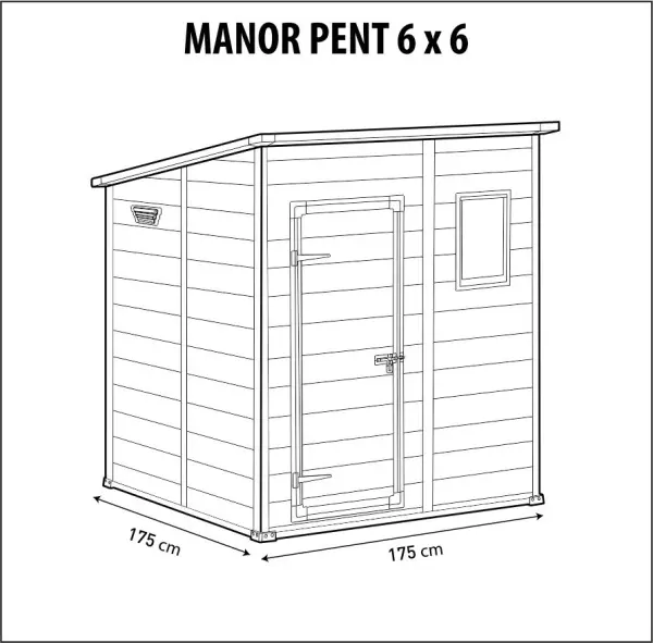 Сарай пластиковый Keter Manor Pent 6x6' ft, серый