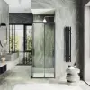 Душевой уголок раздвижной МaybаhGlass MGY-1323-6, 900х900мм, черный профиль, стекло прозрачное