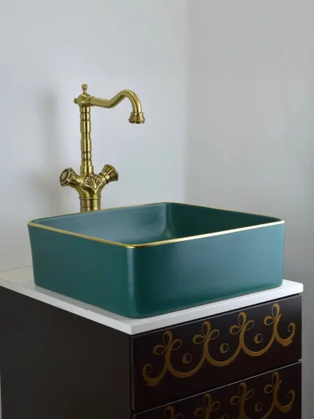 Раковина керамическая на столешницу, (400х400х115мм), 1063