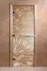 Дверь для сауны DoorWood Камышовый рай, 700мм х 1900мм, без порога, прозрачная, коробка ольха