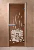 Дверь DoorWood с рисунком Банька, 700 х 1900 мм, без порога, бронза, коробка ольха