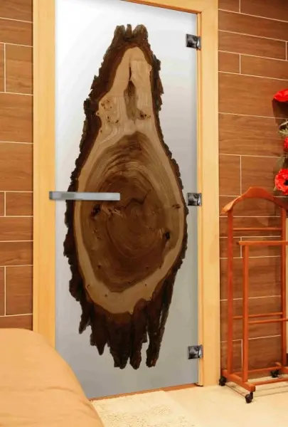 Дверь для сауны DoorWood с фотопечатью СЛЭБ-16, 700мм х 1900мм, без порога, коробка ольха
