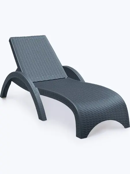 Пластиковое кресло шезлонг Siesta GS 1009, anthracite черное 187 x 73 x 44 см