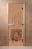 Дверь для сауны DoorWood Банька, 800мм х 1800мм, без порога, бронза матовая, коробка ольха