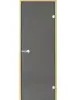 Дверь для сауны Harvia D71902M, 690мм х 1890мм, без порога, серая, коробка сосна