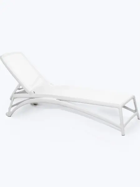 Пластиковый пляжный шезлонг Nardi Atlantico, bianco/bianco белый 204 x 70 x 35 см