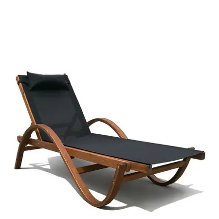 Шезлонг-лежак "Malta" AFM-511A Black 201х82x77 см. 